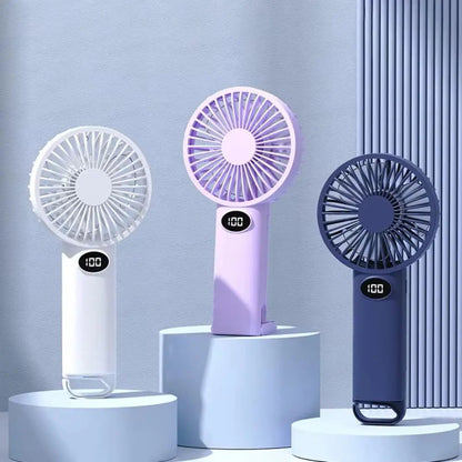 Premium Handheld Turbo Fan with Digital Display & Desk Stand