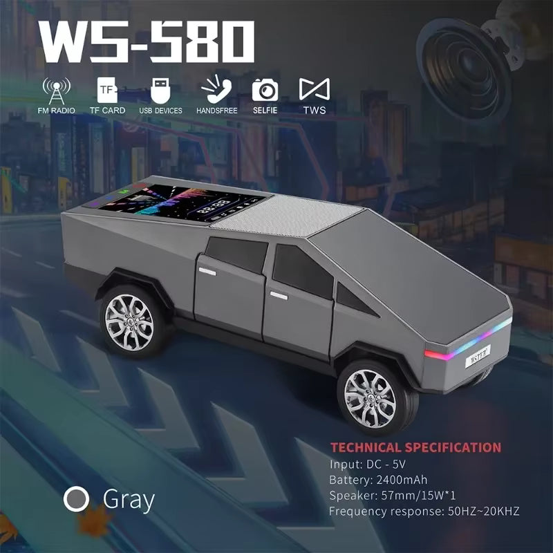Ws-580 Cyber Truck Shaped Wireless Bluetooth Speaker (10W)