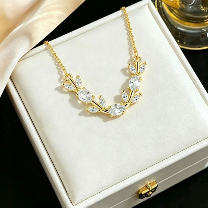 Elegant Crystal Blossom Pendant Necklace – Gold Plated Luxury Jewelry