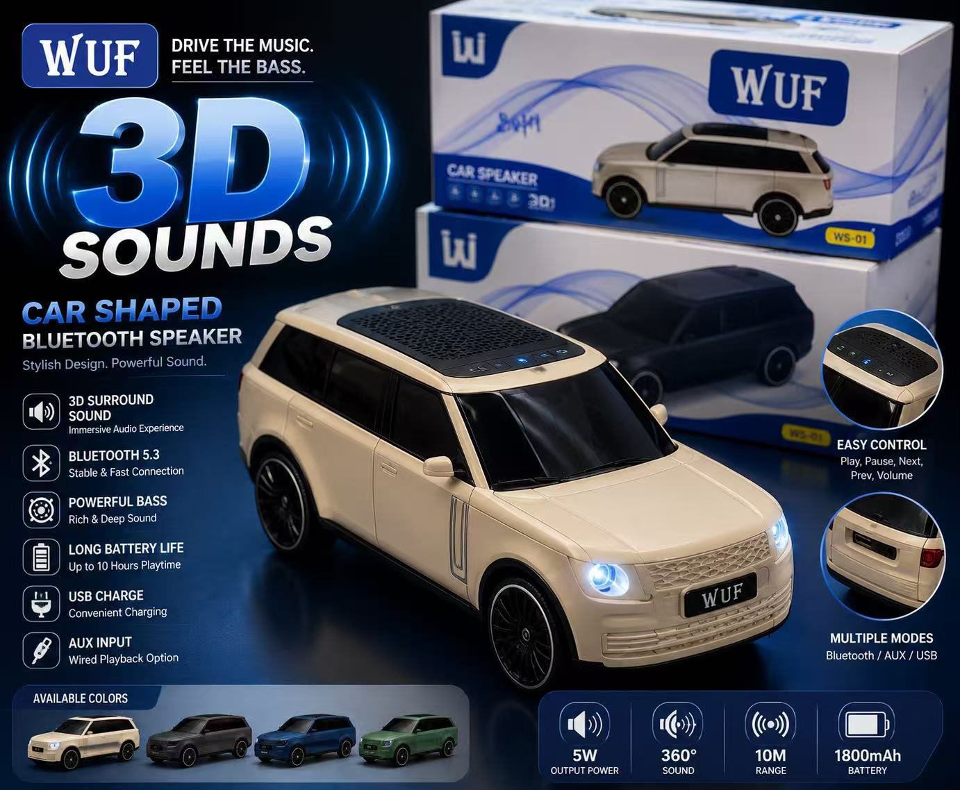 WUF WS-01 Car Shaped Wireless Bluetooth Speaker