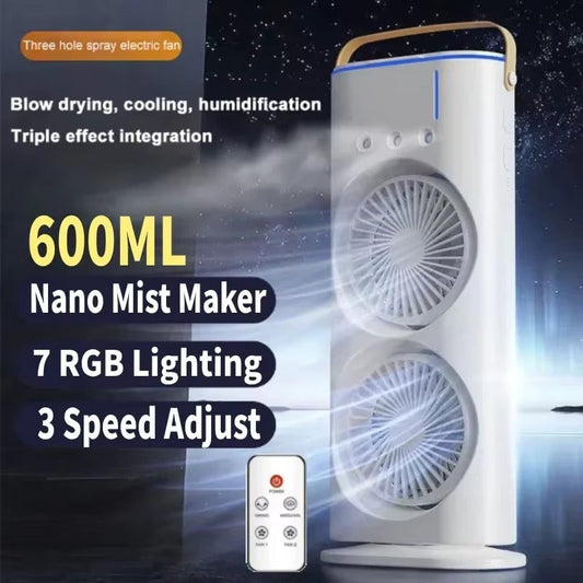 Dual Cooling Mist Air Cooler Fan